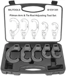 BILITOOLS 5 Piece Tie Rod Adjuster Tool Set, Steering Tie Rod End Adjusting Sleeves Adjustment Tool Kit Compatible with Chevy Ford Chrysler ect. Older Domestic Vehicles Trucks SUVs