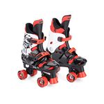 Osprey Roller Skates | for Girls & Kids Beginners, Adjustable Sizing Quad Skates, 4 Wheel Skates, Durable Safe-Lock Straps, Red