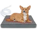 AUPETEK Heated Pet Beds for Indoor /Outdoor Cat & Dog Orthopedic Foam Warming Cat Beds Auto Temperature Control, Washable Cover with Waterproof Liner Thermo Kitty Electric Heating Bed