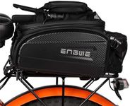 ENGWE Bike Rear Rack Bag Capacity 17-35L Water Resistant Carbon Leather Bicycle Rear Seat Pannier Bag with Rain Cover