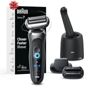 Braun Electric Shaver for Men, Series 7 7185cc, Holiday Gifts for Men, Wet & Dry Shave, Shaving Kit with SmartCare Center and Beard Trimmer