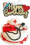 Confetti! Glitter Nurse Happy Birthday Cake Topper - Doctor Nurse Themed Cake Decorations - Celebrate with Style!