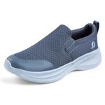 DOCTOR EXTRA SOFT Men’s Running & Walking Shoes| Lightweight Comfortable Slip-On Sports Sneakers, Memory Foam Cushion, Breathable Mesh, Anti-Slip Flexible Gym Training Gents Boys D-2011 Grey