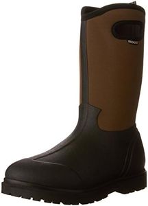 Bogs Men's Roper Waterproof Insulated Winter Rain Boot, Black/Brown, 11 M