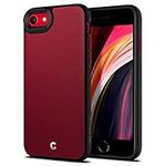 CYRILL Leather Brick Compatible with iPhone SE Case 2022 / iPhone SE 3 Case | iPhone SE Case 2020 | iPhone 8 Case | iPhone 7 Case - Red