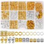 262 Pcs Dreadlock Accessories for Women, Hair Jewelry for Braids Loc Jewelry Hair Decorations, Gold and Silver Hair Accessories, Adjustable Hair Charms Hair Rings for Braids Girls Loc Braid Jewelry