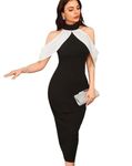 IUGA Women's Off Shoulder Bodycon Dress for Women (50_Black_XL)