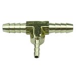 HongBoW Hardware Brass Hose Barbed Reducing Tee Fitting T Barb Reducer (1/4" X 1/4" X 1/8", 3)