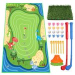 Golf Training Mat,Golf Chipping Game Set Training Mat with 16 Grip Balls Velcro Golf Hitting Mat for Adults Kids Teens,Indoor Outdoor Putting Mat Christmas Birthday Golf Gifts(143cm*97cm)