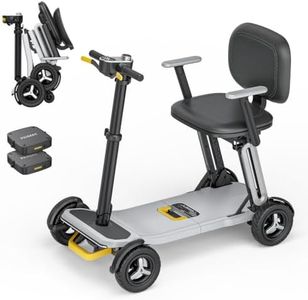 Paiseec L5 Mobility Scooter 32 lbs Ultra Lightweight, One-Step Folding Mobility Scooter, Electric Scooter with PAI Safety System, Airline Approved Mobility Scooter for Seniors (Grey, 30 Miles)