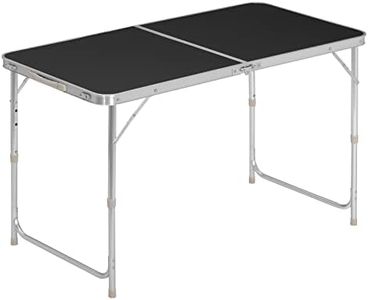 WOLTU Campingtisch Klapptisch Gartentisch Arbeitstisch Balkontisch höhenverstellbar Aluminium MDF Schwarz CPT8122sz