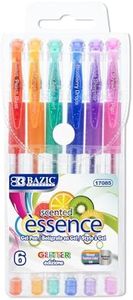 BAZIC Products Essence Scented Glitter Color Gel Pen, Comfort Grip Acid Free Smooth Writing for Drawing Coloring Greeting Card Art Gift (6/Pack), 24-Packs