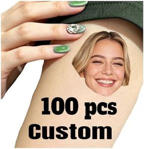 Custom Temporary Tattoos Bulk 100 pcs, Personalized Temporary Tattoos Photo and Text, Waterproof Fake Tattoos Set, Funny Temporary Tattoo for Parties, Weddings, Events (4 * 6 IN)
