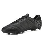 DREAM PAIRS Men's Cleats Football Soccer Shoes 160471-M,Size 9.5,Black/Grey,160471-M