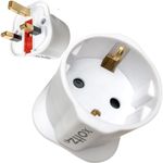 Xoltz European to UK Plug Adaptor 1 Pack EU Euro Europe Schuko Travel Adapter to UK Socket Converter From Spain Italy Germany 13A Type C E F