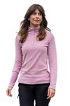 Mountain Warehouse Camber Half Zip Women's Striped Fleece - Lightweight, Warm & Cosy Half Zip Sweatshirt Top - Best for Camping, Outdoors, Travelling & Hiking Light Pink M