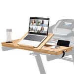 JOSHMAR Treadmill Desk Attachment – Premium Walking Desk Connected with Riser, Cup and Phone Holder. Adjustable Ergonomic Bamboo Treadmill Laptop Holder for Home or Office Workstations.