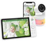 LeapFrog LF930HD 1080p Smart WiFi Remote Access Baby Monitor, 360 Pan & Tilt, 8X Zoom, 7 720p HD Display, Color Night Light, Color Night Vision, Sleep Tips, Two-Way Intercom, Smart Sensors