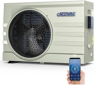 CRESTWAVE Inverter Swimming Pool Heat Pump, 35,000 BTU Pool Heater for Above Ground and Inground Pool, Heating & Cooling Dual Mode, Smart WiFi Control & Timer, Up to 9000 Gallons, 220-240V