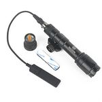 SBGJMY M600C Tactical Airsoft Torch Flashlight 600 Lumen with Pressure Pad and Tail Button Switch Rifle Torch for 20mm Picatinny Rail System (Black)