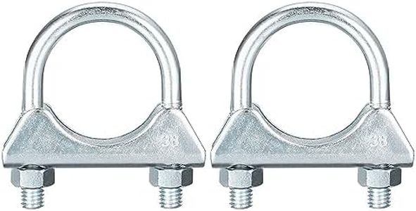 uxcell Muffler U-Bolt Clamps for 38mm(1-1/2") Diameter Exhaust Tail Pipe, 2pcs Exhaust U Clamp Saddle Type U-bolt Clamps