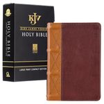 KJV Large Print Compact Bible Two-Tone Toffee/Brandy Full Grain Leather