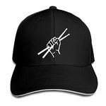 Drumsticks Drummer Baseball Cap Sandwich Cap Hip Hop Trucker Cap Classic Curved Brim Golf Sports Hat for Men Women