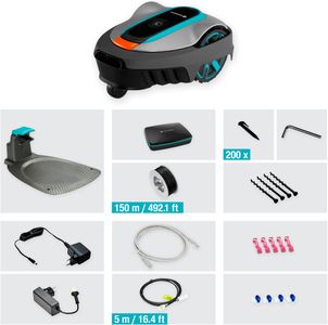 Gardena Smart SILENO City Robot Lawn Mower Set – LONA AI, 500m², App Control, SensorControl, UK Plug