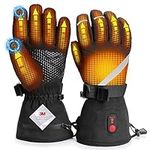 YELUFT Heated Gloves for Men Women - Rechargeable Heated Gloves 7.4V 3000mAh Battery Powered Waterproof Electric Heating Gloves for Cold Winter Arthritis Hands Skiing Hunting (XL-21.1CM- Male)