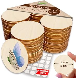 110 Blank Wooden Circles - 5cm Unfinished Wood Circles for Crafts, Home Decorations & Christmas Party - Blank Wooden Circle Ornaments for Crafting Wooden Discs