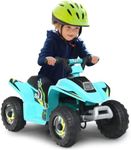 OLAKIDS Kids Ride On ATV, 6V Motorized Quad Toy Car for Toddlers, 4 Wheeler Battery Powered Electric Vehicle for Boys Girls with Forward/Reverse Switch, Anti-Slip Wheels (Aqua)