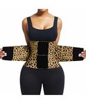 FeelinGirl Slimming Waist Trainer for Women Cincher Tummy Control Body Shaper Yellow Leopard Print L