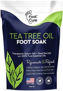 Foot Cure Tea Tree Oil Foot SOAK with EPSOM Salt - Extra Strength Formula - for Toenail Fungus, Athletes Foot, Stubborn Foot Odour Scent, Fungal, Softens Calluses & Soothes Sore Tired Feet.