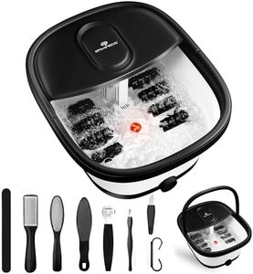 SPA4PIEDS Collapsible Foot Spa Bath Massager with Heat, 10-Piece Foot Pedicure Kit, Bubble, Red Light, Feet Soaking Tub for Stress Relief & Soft Feet, Gift for Mom and Dad