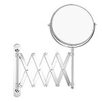 8" Wall Mounted Makeup Mirror 5x/7x/10x Wall Makeup Vanity Mirror Double Sided Magnifying Makeup Mirror,with Scissor Bracket,Adjustable 360 Degree,Chrome Bathroom Shaving Mirror