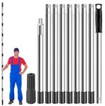Paint Roller Extension Pole 11.8ft/3.6m, 10 Segmented Lightweight Stainless Steel Telescopic Pole, Extension Pole with Tapered Adapter, Extendable Roller Pole for Painting Gutter Cleaning Tools