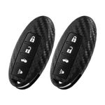 WORCAS 2 Pcs Key Fob Cover Case Compatible with Nissan Altima Armada Maxima Murano Pathfinder Rogue SENTRA Versa 5 Button Keyless Entry Remote