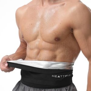 HEATTRAP Fat Burner Belt Black - Heat Trapping Sweat Compression Belt - Heat Trapping Waist Toner Cincher (Small)