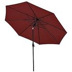 OKSTENCK 9 FT Patio Umbrella Outdoor Beach Umbrella with 8 Sturdy Ribs for Patio Garden Beach Pool Backyard, (Red)