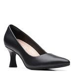 Clarks Collection Women's Kataleyna Gem Pump, Black Leather, 8 Medium US