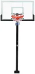 Garvee In Ground Basketball System 8-10ft, Quick Adjustable Basketball Hoop ＆Goals Outdoor with 55 Inch Shatterproof Tempered Glass Backboard for/Youth/Adults