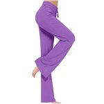 Womens Workout Yoga Pants 2024 Wide Leg Comfy Stretchy Trousers Pants Athletic Loose Fit Casual Super Soft Cargo Pants