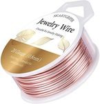 Skartgripir Jewelry Wire, 20-Gauge Tarnish Resistant for Jewelry Making, Copper Wire for Jewelry Making and Crafting (Rose Gold/20-Gauge)