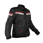 Rynox Stealth Air Pro Jacket | Mesh Motorcycle Touring Jacket with Impact Protection and Abrasion Resistance | Black Red, 4XL