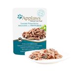 Applaws Natural Premium Wet Cat Food for Adult Cats, Tuna Whole Meat with Mackerel in Tasty Jelly Pack of 16 x 70g Pouches