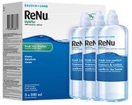 ReNu MultiPlus Multi-Purpose Contact Lens Solution, 3 x 240ml, For Soft Contact Lenses, Moisturise, Remove Protein, Clean, Disinfect, Lubricate, Rinse and Store your Lenses, Lens Case Included