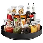 Ovicar Lazy Susan Turntable Organizer - Rotating Spice Rack Metal Lazy Susan for Cabinet Pantry Kitchen Countertop Bathroom Refrigerator Table Storage,11 inch (13inch Black)