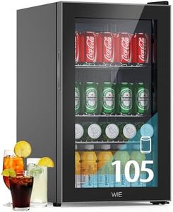 WIE Mini Kühlschrank Getränkekühlschrank 70 Liter mit Doppelte Glastür mit Verstellbaren Ablagen Indoor Outdoor Klein Bierkühlschrank Leise 105 Dosen für Soda/Bier/Wine für Zuhause/Küche/Bar/Büro