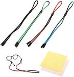 Morices 4 Pcs Eyeglasses Strap with 2 Pcs Microfiber Cleaning Cloth, Adjustable Eyeglass Chains Cords Lanyard Eyewear Retainers, Sports Sunglass Retainer Spectacle Rope for Men Women and Kids