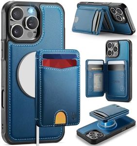 Usroom for iPhone 16 Pro Detachable Wallet Case with Card Holder, 2 in 1 RFID Blocking Credit Slots Kickstand Shockproof Phone Wallet for iPhone 16 Pro 6.3" Blue
